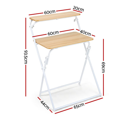 Artiss Laptop Desk Computer Foldable Study Desk Home Office Oak - Image 2