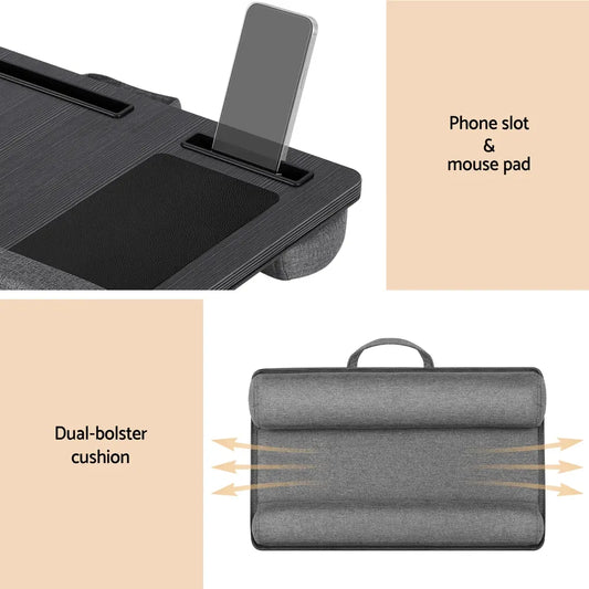 Artiss Lap Desk Laptop DeskS Portable w/ Wrist-rest Phone Slot Mouse Pad 55CM - Image 6