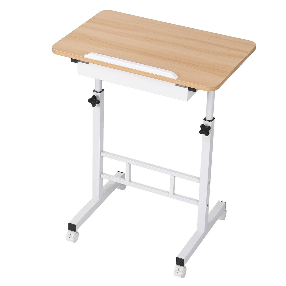 Artiss Adjustable Laptop Desk Mobile Bedside Table Hidden Storage Wood - Image 3