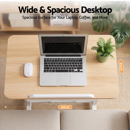 Artiss Adjustable Laptop Desk Mobile Bedside Table Hidden Storage Wood - Image 7