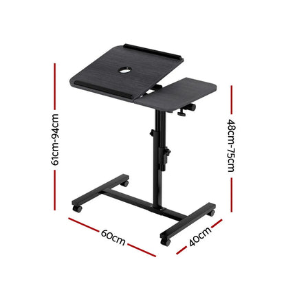Artiss Laptop Desk Table Fan Cooling Black 60CM - Image 2