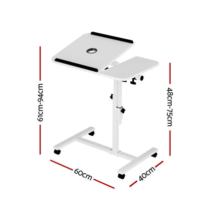 Artiss Laptop Desk Table Fan Cooling White 60CM - Image 2