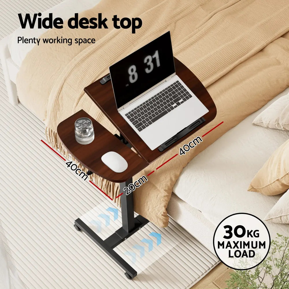 Artiss Laptop Desk Table Fan Cooling Walnut 60CM - Image 4