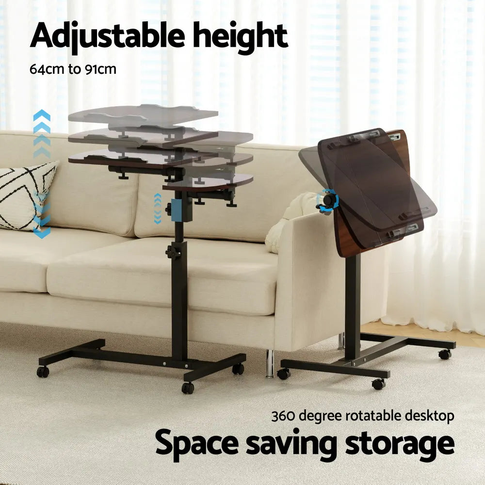 Artiss Laptop Desk Table Fan Cooling Walnut 60CM - Image 5