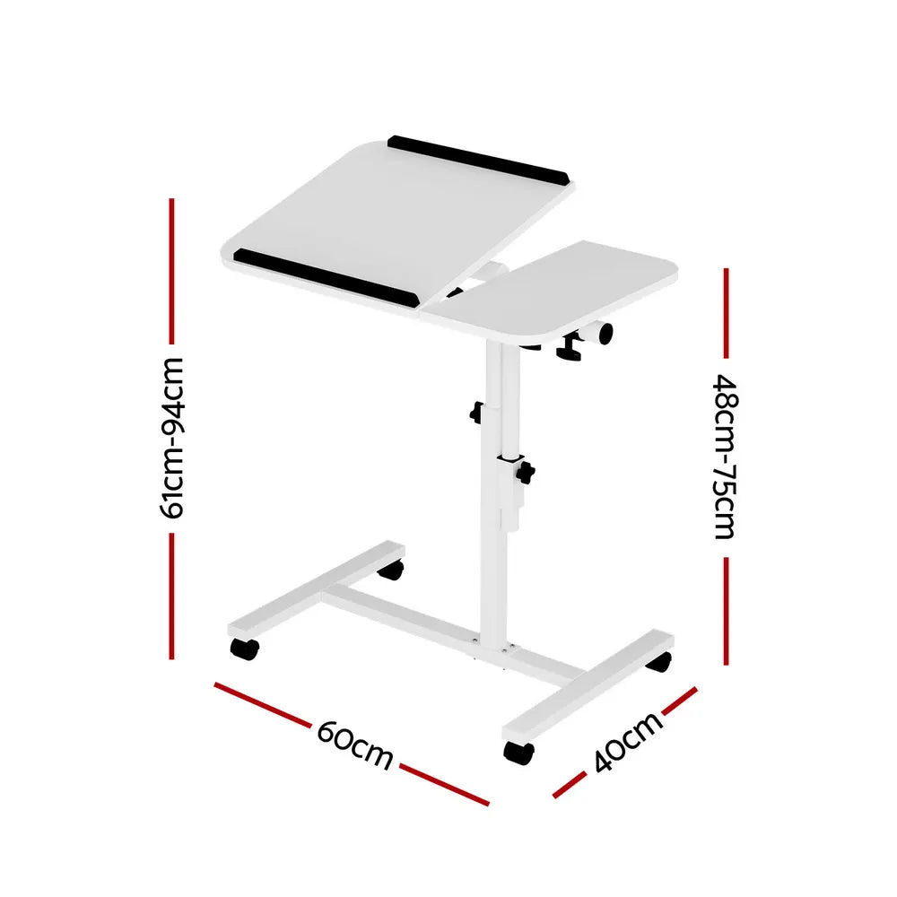Artiss Laptop Desk Table Fan Cooling White 60CM - Image 2