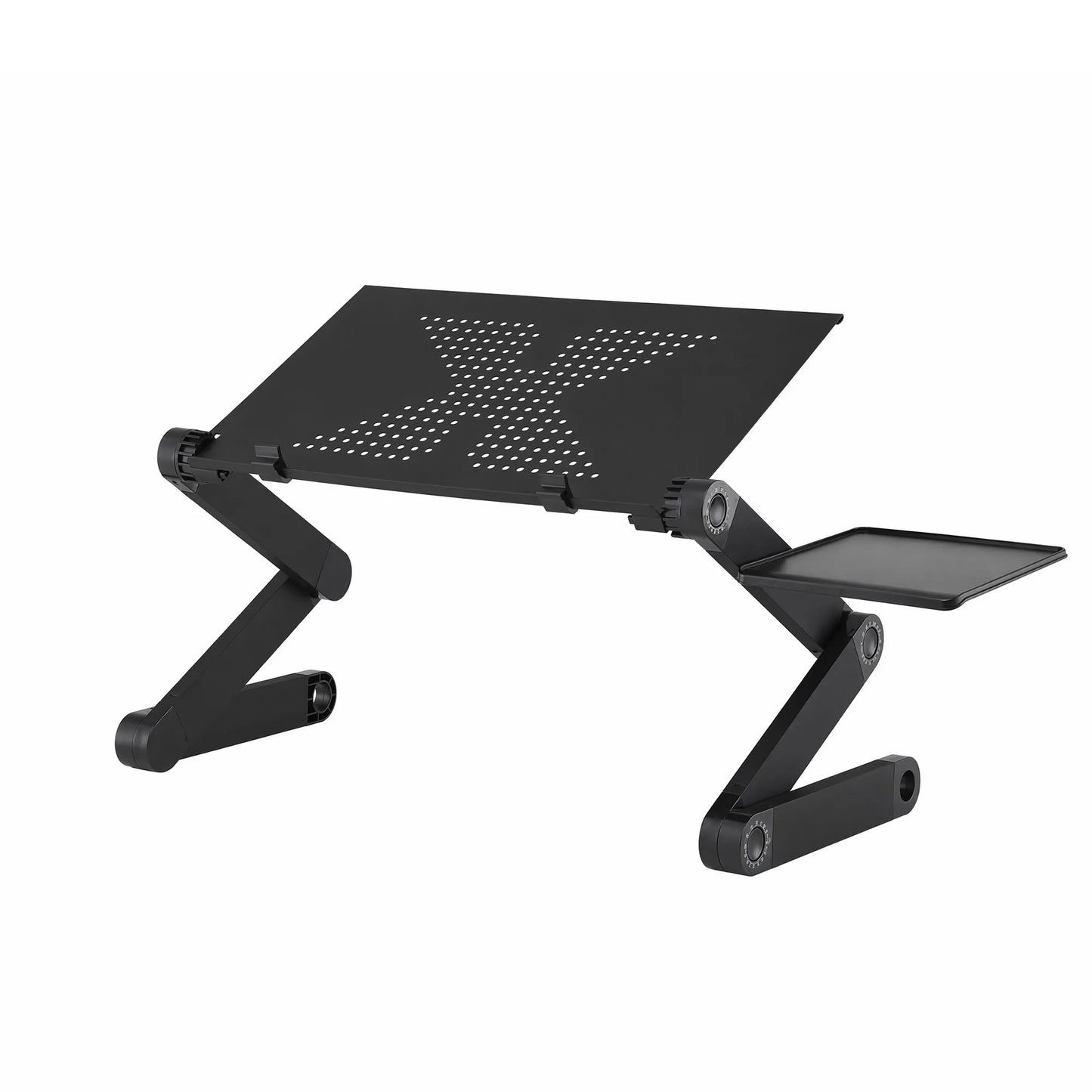 Artiss Laptop Stand Aluminium Computer Riser Foldable Lap Desk Bed Table Black - Image 2