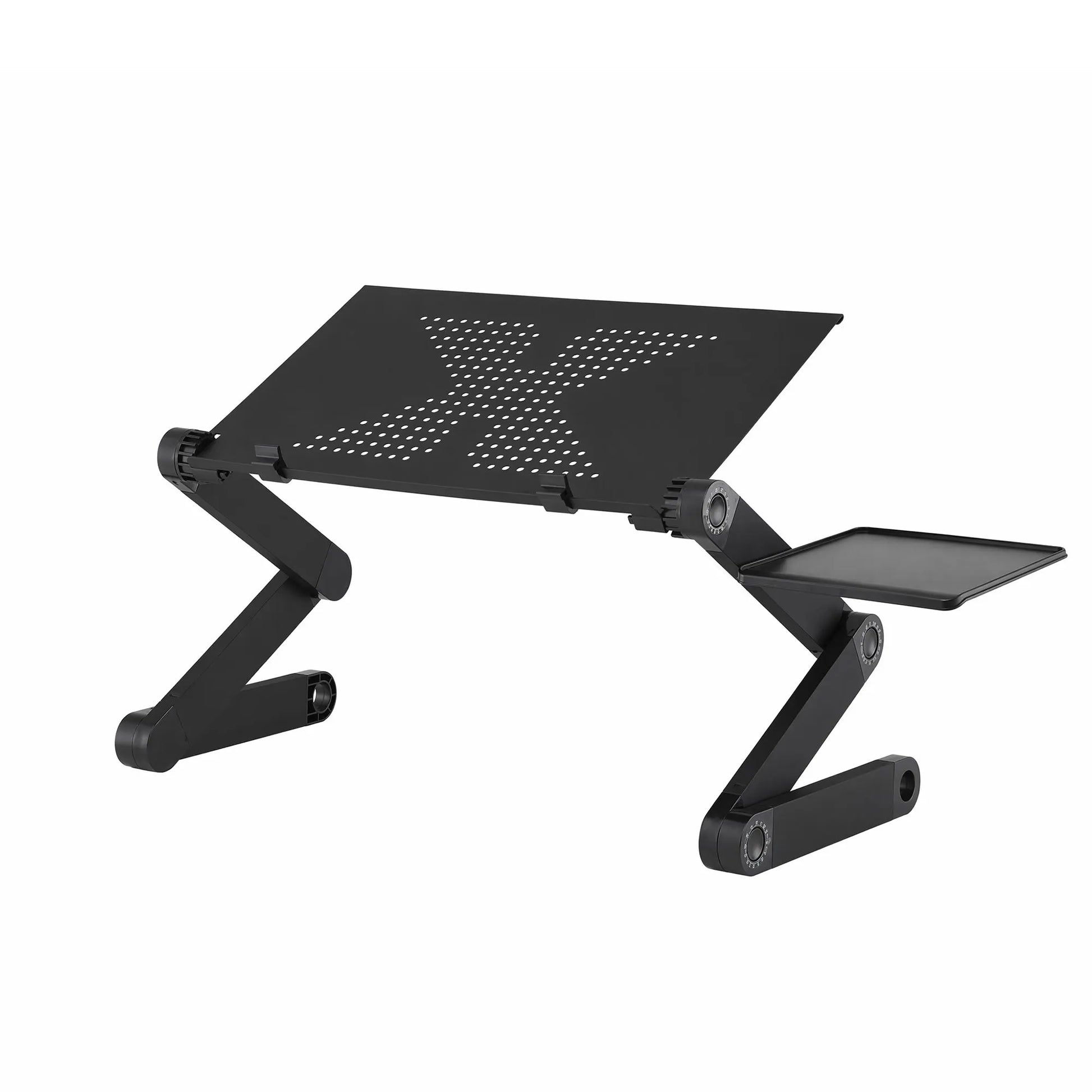 Artiss Laptop Stand Aluminium Computer Riser Foldable Lap Desk Bed Table Black - Image 2