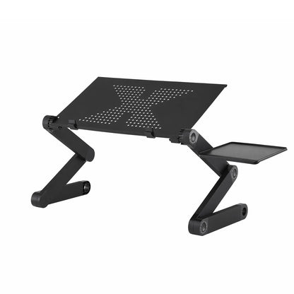 Artiss Laptop Stand Aluminium Computer Riser Foldable Lap Desk Bed Table Black - Image 2