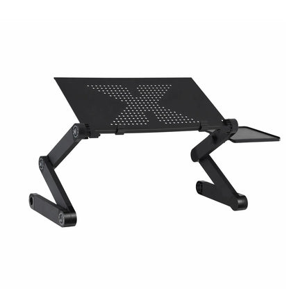 Artiss Laptop Stand Aluminium Computer Riser Foldable Lap Desk Bed Table Black - Image 4