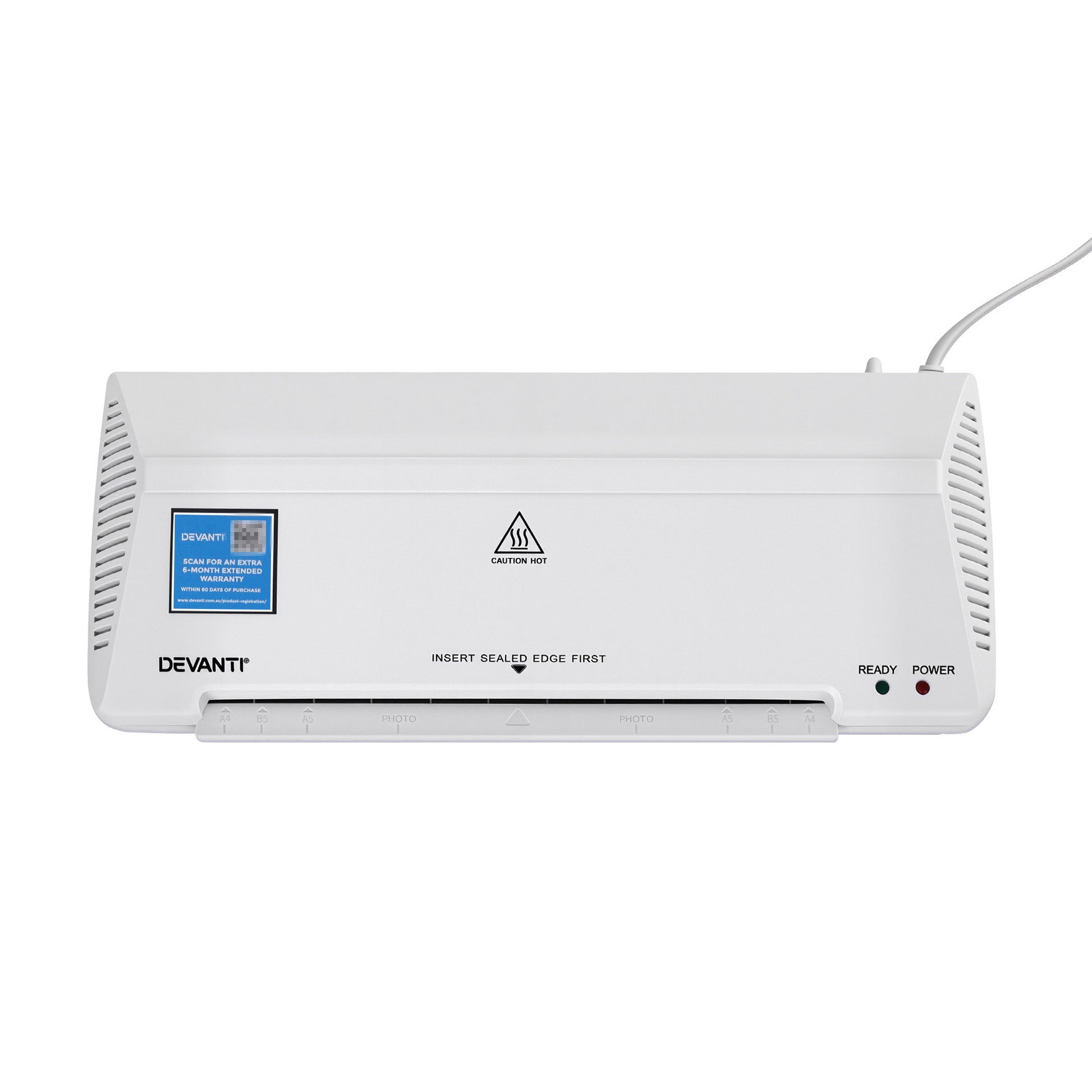 Devanti A4 Laminator Machine, Hot & Cold Thermal Fast Lamination Anti-Jam Laminator for Office School Home Document Photo Card Handmade A4 A5 A6, White - Image 3