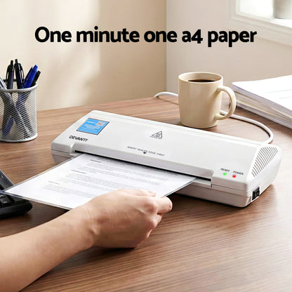 Devanti A4 Laminator Machine, Hot & Cold Thermal Fast Lamination Anti-Jam Laminator for Office School Home Document Photo Card Handmade A4 A5 A6, White - Image 6
