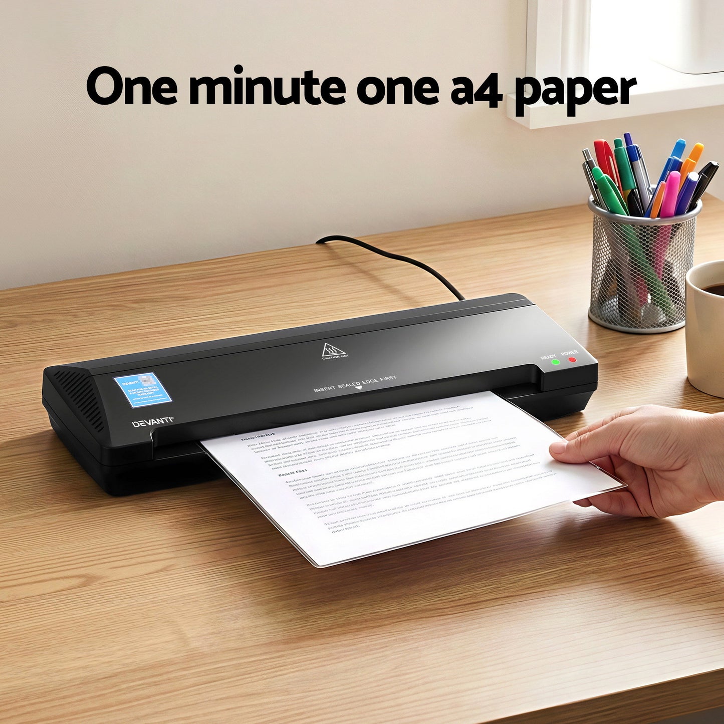 Devanti A3 Laminator Machine, Hot & Cold Thermal Fast Lamination Anti-Jam Laminator for Office School Home Document Photo Card Handmade A3 A4 A5 A6, Black - Image 6