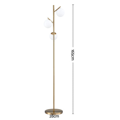 Artiss 3-Light Tree Floor Lamp 165cm Tall Standing Light with Sphere Glass Shades for Modern Homes - Image 3