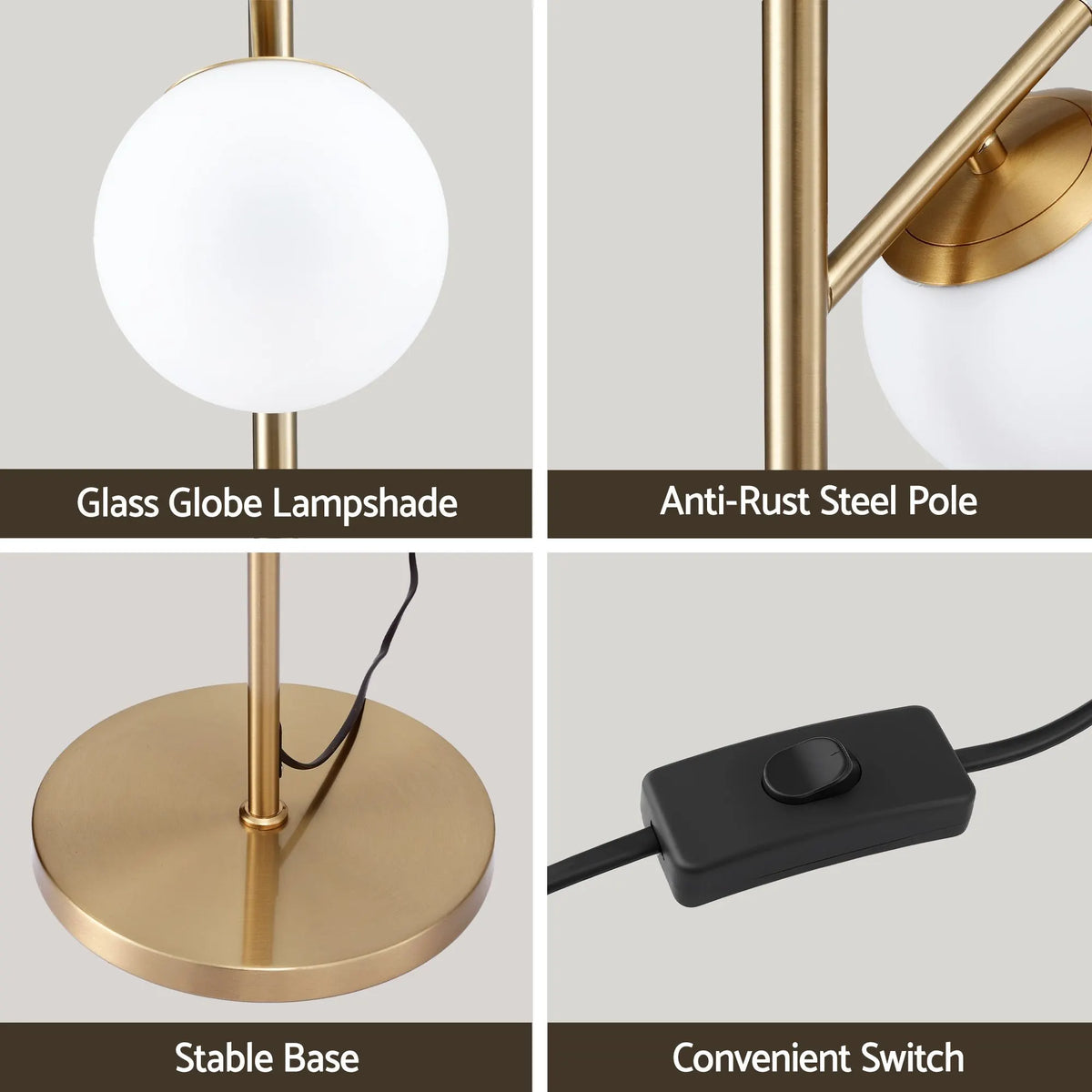 Artiss 3-Light Tree Floor Lamp 165cm Tall Standing Light with Sphere Glass Shades for Modern Homes - Image 8