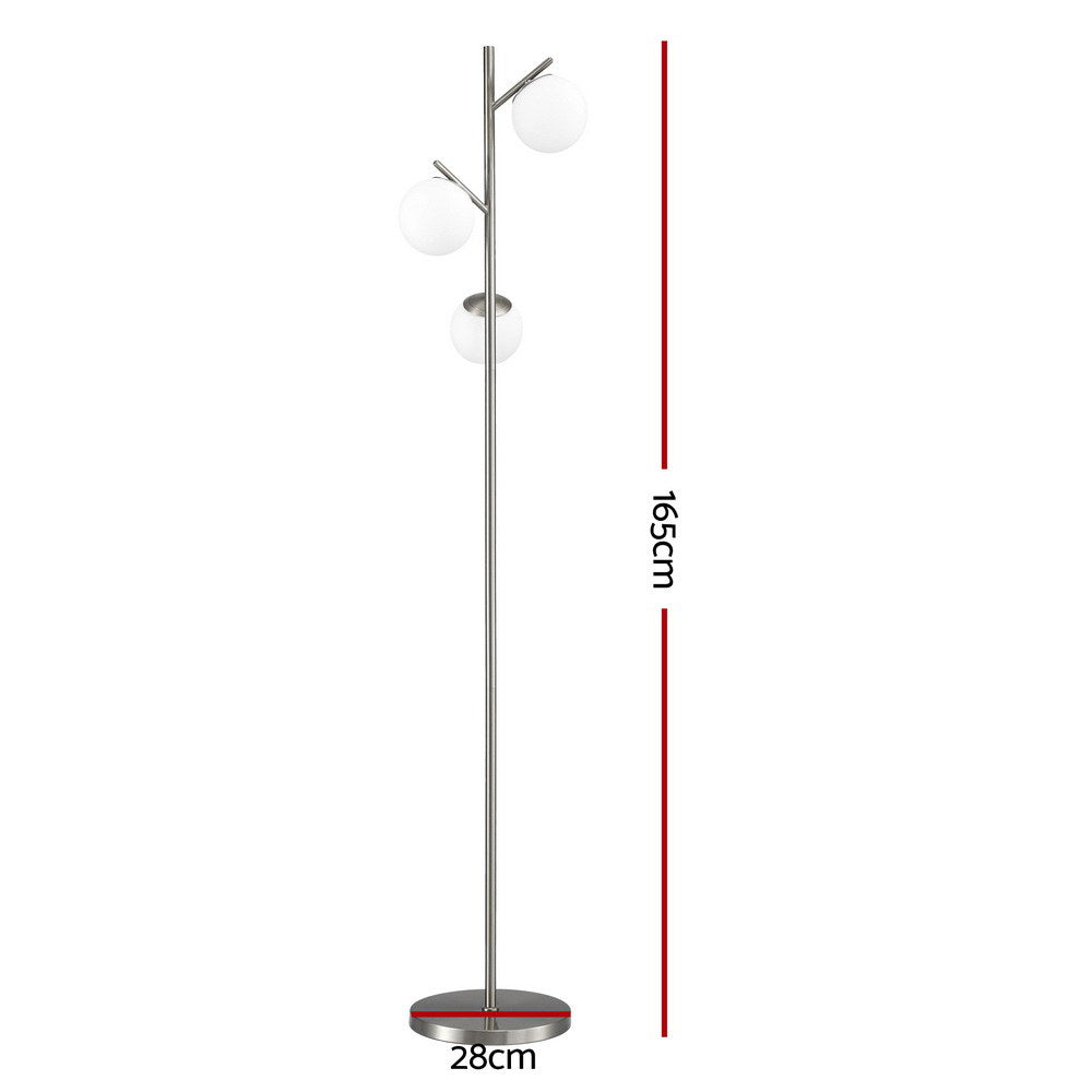 Artiss 3-Light Tree Floor Lamp 165cm Tall Standing Light with Sphere Glass Shades for Modern Homes - Image 2