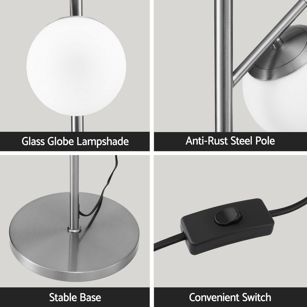 Artiss 3-Light Tree Floor Lamp 165cm Tall Standing Light with Sphere Glass Shades for Modern Homes - Image 6