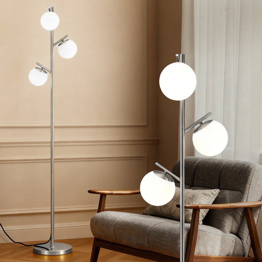Artiss 3-Light Tree Floor Lamp 165cm Tall Standing Light with Sphere Glass Shades for Modern Homes - Image 7
