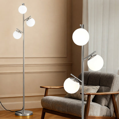 Artiss 3-Light Tree Floor Lamp 165cm Tall Standing Light with Sphere Glass Shades for Modern Homes - Image 7