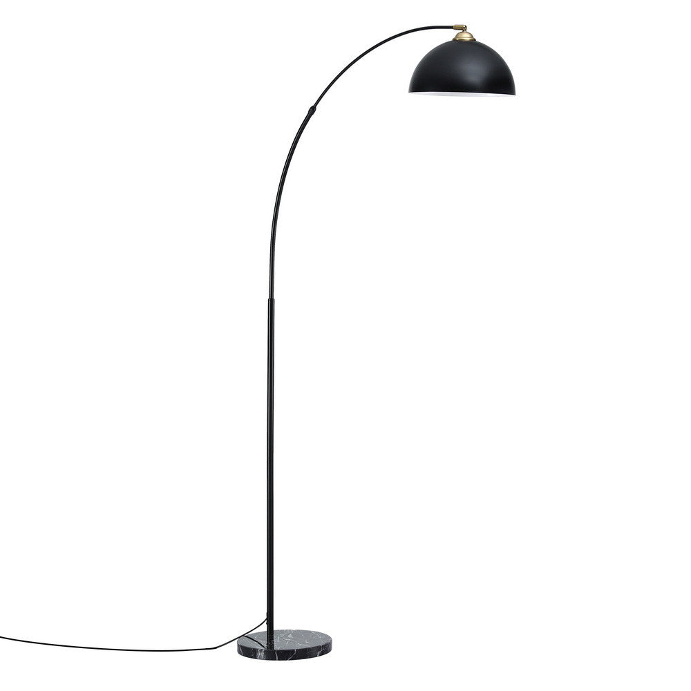 Artiss Modern Arched Floor Lamp Black Standing Heavy-Duty Marble Base for Living Room Bedroom - Image 3