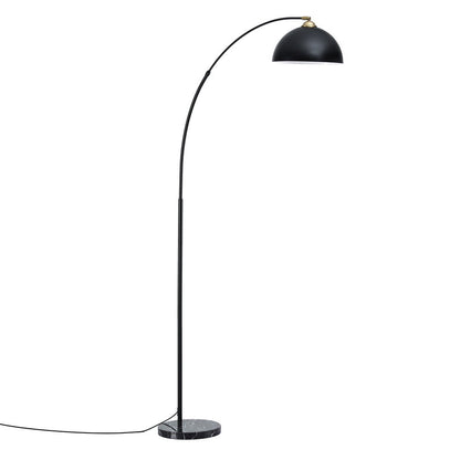 Artiss Modern Arched Floor Lamp Black Standing Heavy-Duty Marble Base for Living Room Bedroom - Image 3