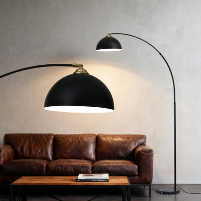 Artiss Modern Arched Floor Lamp Black Standing Heavy-Duty Marble Base for Living Room Bedroom - Image 7