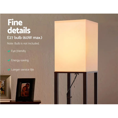 Artiss Floor Lamp 3 Tier Shelf Storage LED Light Stand Home Room Vintage White - Image 6