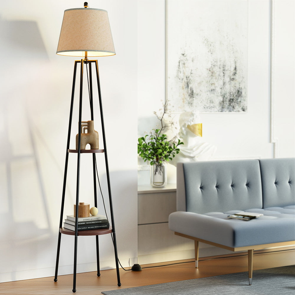 Artiss Floor Lamp 2 Tier Shelf Storage LED Light Stand Home Living Room Upright - Image 5