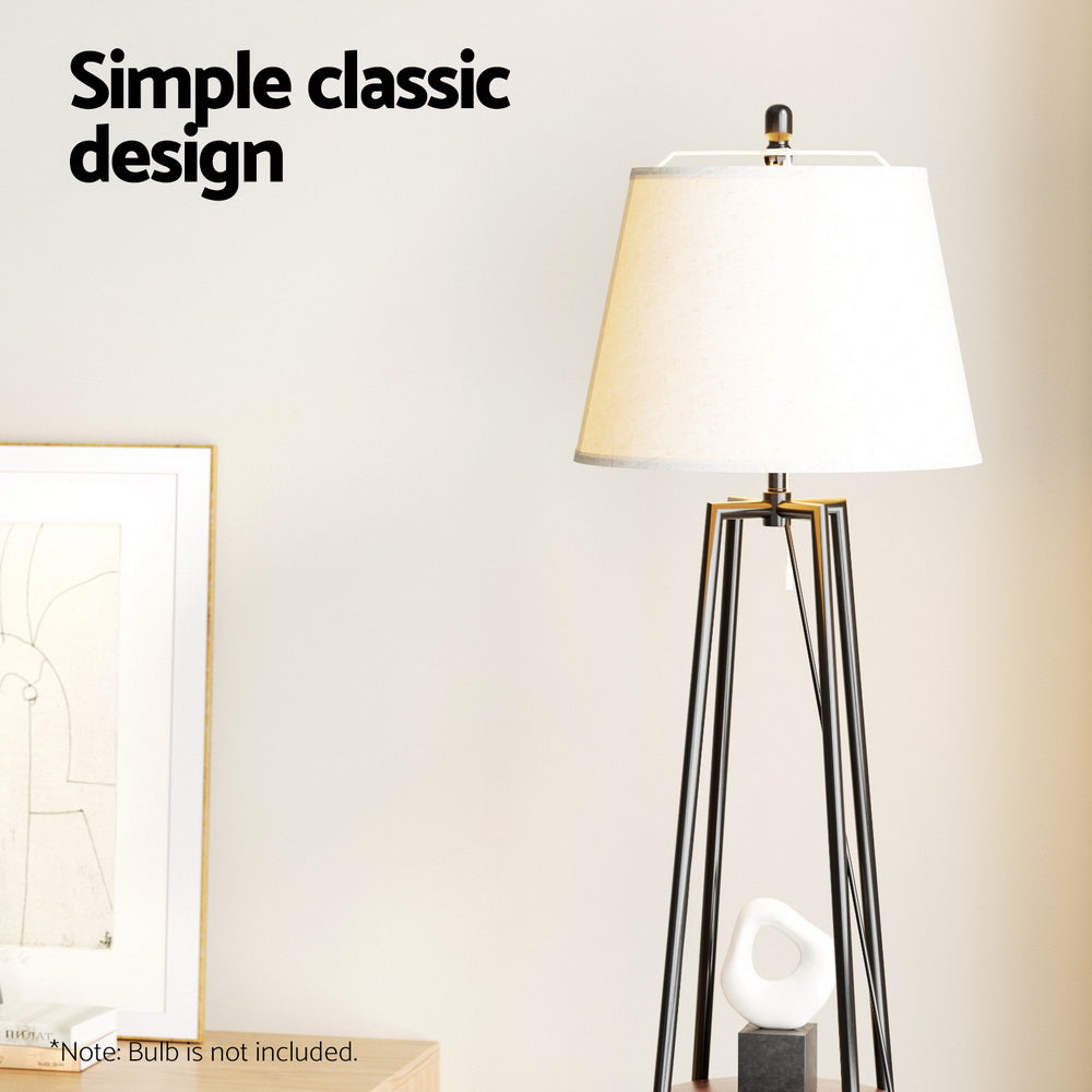 Artiss Floor Lamp 2 Tier Shelf Storage LED Light Stand Home Living Room Upright - Image 6