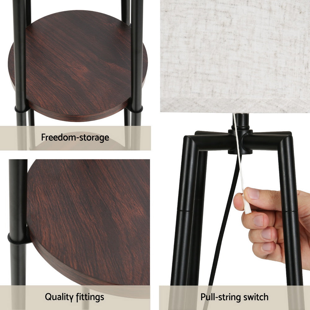 Artiss Floor Lamp 2 Tier Shelf Storage LED Light Stand Home Living Room Upright - Image 7