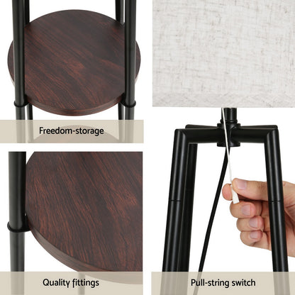 Artiss Floor Lamp 2 Tier Shelf Storage LED Light Stand Home Living Room Upright - Image 7