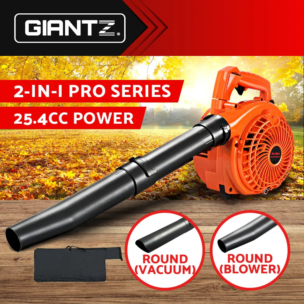 Giantz 25.4cc Petrol Leaf Blower Vacuum 2-in-1 Garden Vac Mulcher Blower Orange - Image 2