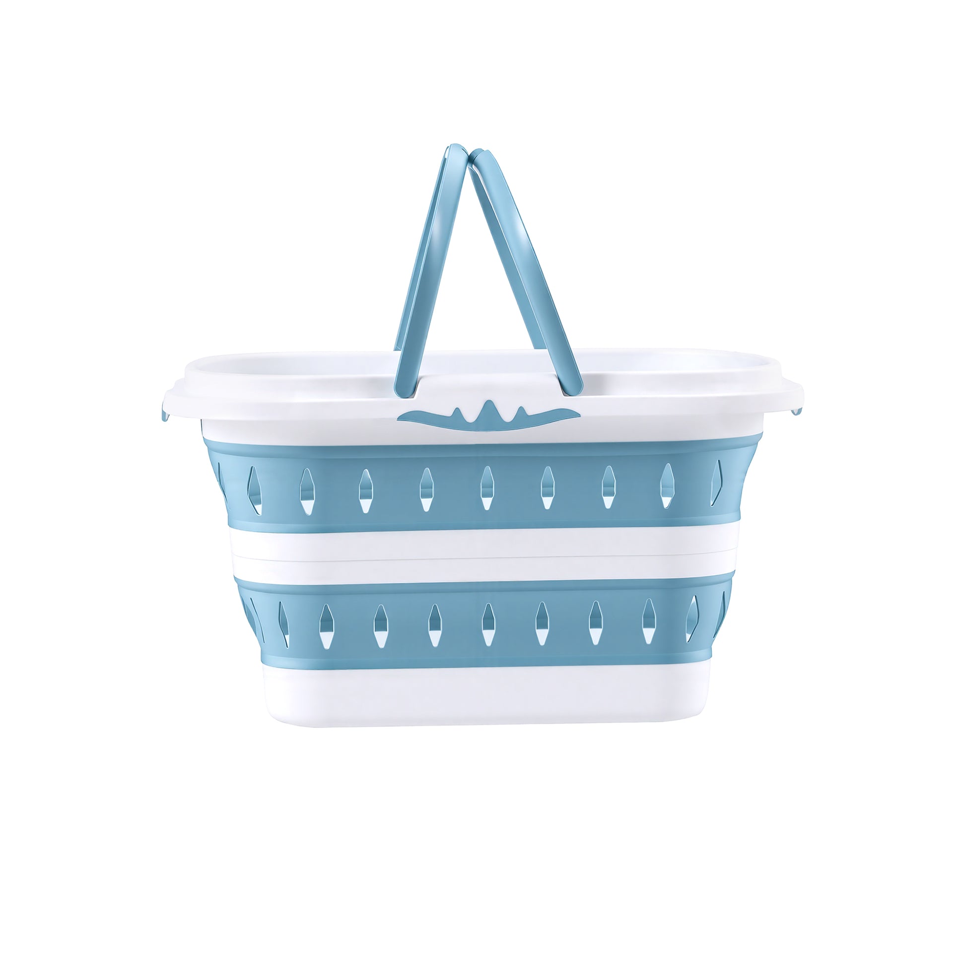 Artiss Laundry Basket Hamper Large Foldable Washing Clothes Storage Organiser Blue - Image 3