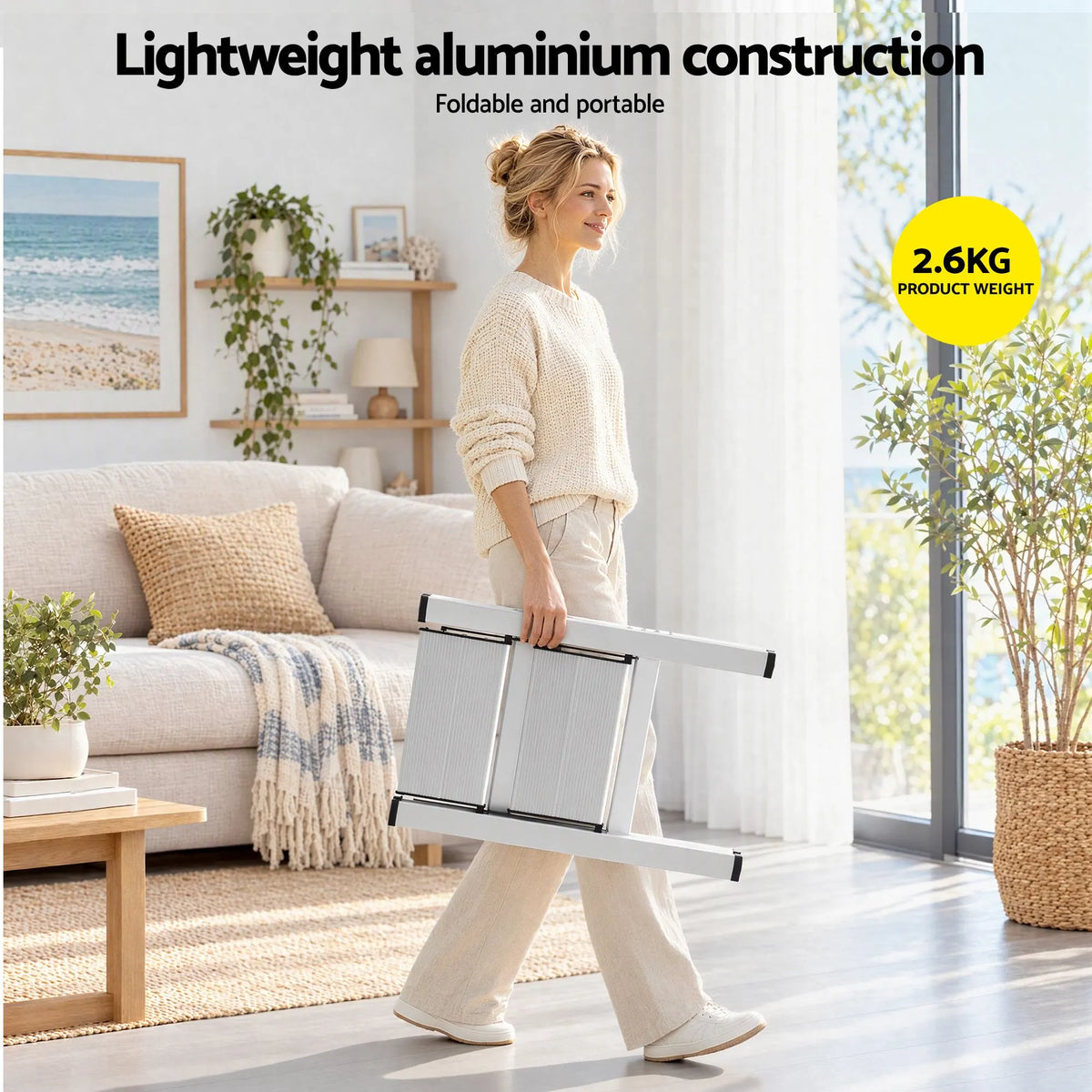 Giantz 2 Step Ladder Multi-Purpose Folding Aluminium Light Weight Platform - Image 7