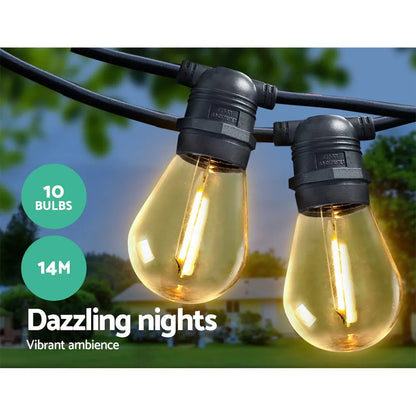 14m LED Festoon String Lights Christmas Decorations Wedding Party Outdoor Garden - Image 3
