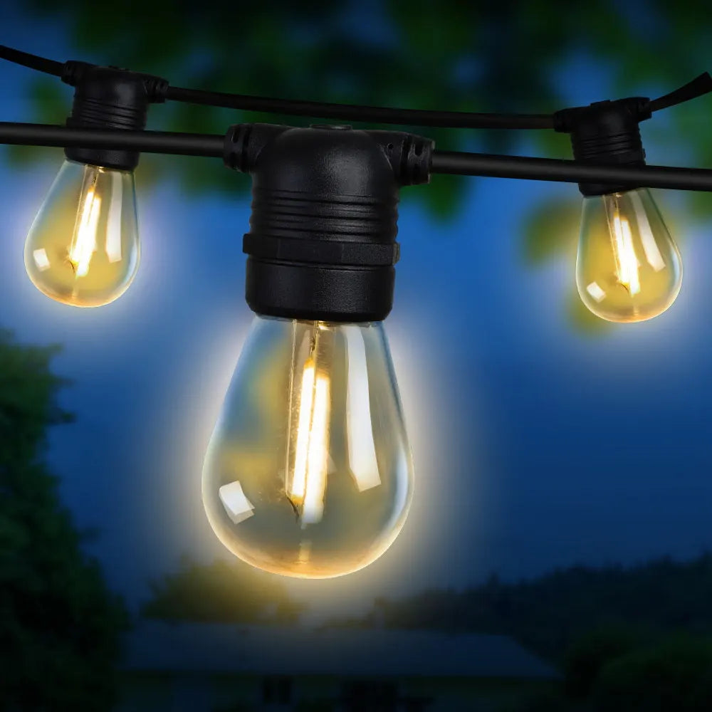 14m LED Festoon String Lights Christmas Decorations Wedding Party Outdoor Garden - Image 7