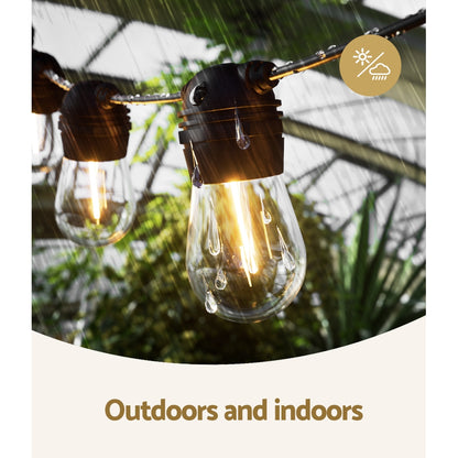 23m Solar Festoon Lights Outdoor LED String Light Christmas Party Decorations - Image 6