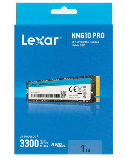 Lexar LNM610P001T-RNNNG 1TB M.2 2280 PCIe Gen3x4 NVMe SSD, up to 3300MB/s read, 2600MB/s write...