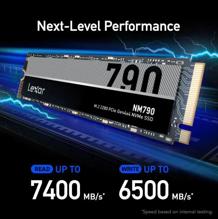 Lexar LNM790X004T-RNNNG Internal SSD 4TB M.2 2280 PCIe Gen 4x4 NVMe SSD up to 7400MB/s read, 6500... - Image 2
