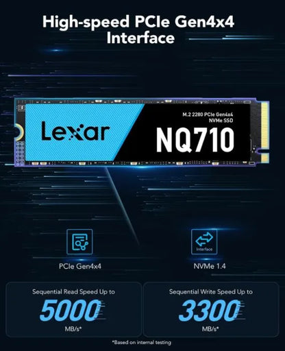 Lexar LNQ710X500G-RNNNG Internal SSD 500GB M.2 2280 PCIe Gen4x4, read up to 4400MB/s, write up to... - Image 2