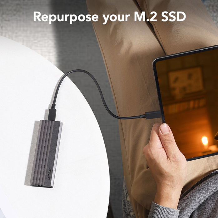 Lexar M.2 SSD Enclosure USB 3.2 Gen2 Supports M.2 NVMe  SATA SSD 1 C To C Cable - Hard Drives - E... - Image 2