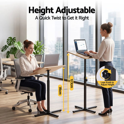 Artiss Floor Podium Stand 78-127CM Height Adjustable Portable Laptop Desk - Image 7