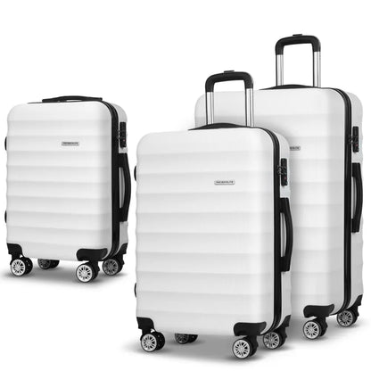 Wanderlite 3Set 20-24-28 Inch Luggage with TSA Lock Spinner Travel Suitcase Carry On Hard Shell Luggage Case White - Image 8