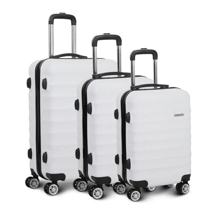 Wanderlite 3Set 20-24-28 Inch Luggage with TSA Lock Spinner Travel Suitcase Carry On Hard Shell Luggage Case White - Image 3