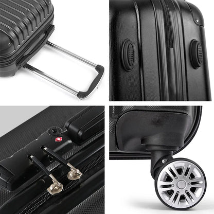 Wanderlite 24 Inch Luggage with TSA Lock Spinner Travel Suitcase Carry On Hard Shell Luggage Case Black - Image 7