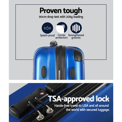 Wanderlite 28 Inch Luggage with TSA Lock Spinner Carry On Hard Shell Travel Suitcase Luggage Case Blue - Image 4