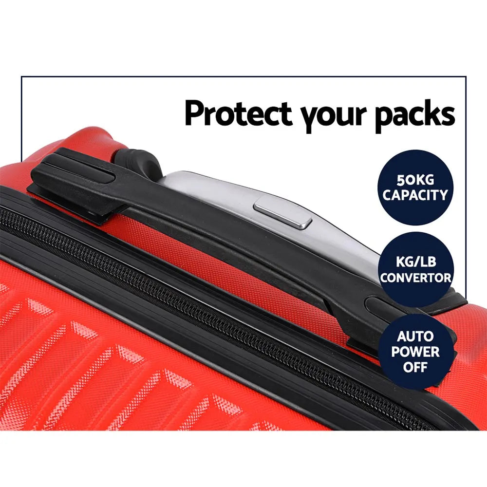 Wanderlite 20-28 Inch Luggage 2Set with TSA Lock Spinner Carry On Hard Shell Travel Suitcase Luggage Case Red - Image 6