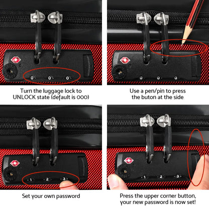 Wanderlite 20-28 Inch Luggage 2Set with TSA Lock Spinner Carry On Hard Shell Travel Suitcase Luggage Case Red - Image 7