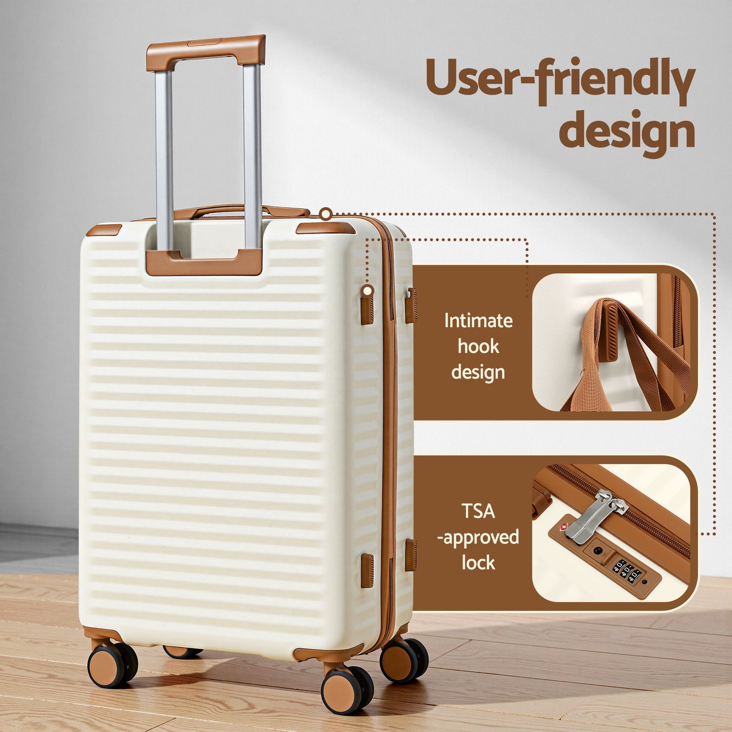 Wanderlite 5pcs Luggage Suitcase Set Trolley Travel TSA Lightweight Hard Case - Image 6