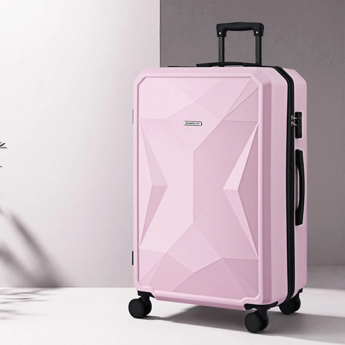 Wanderlite 28" Luggage Suitcase Trolley Travel Lightweight TSA Hardshell Pink - Image 7