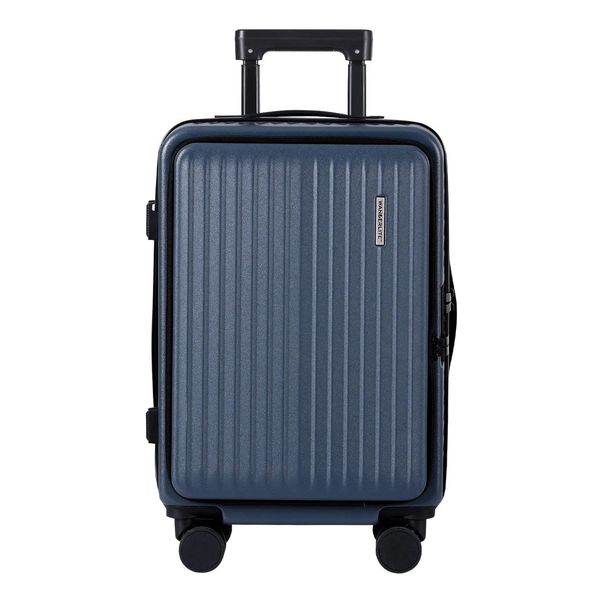Wanderlite 20" Luggage Suitcase Front Pocket Travel Carry On Dual TSA Navy - Image 3
